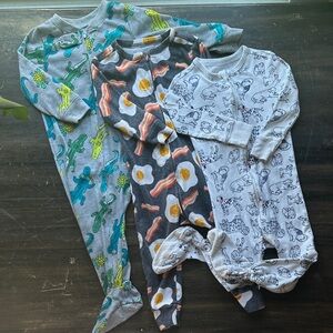 Set of 3 One Piece Pajamas, 18 months